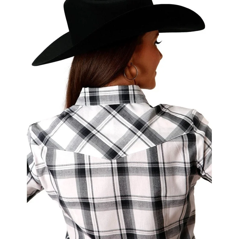 Roper Western Shirt Womens L/S Plaid Darts Black 01-050-0101-2000 BL