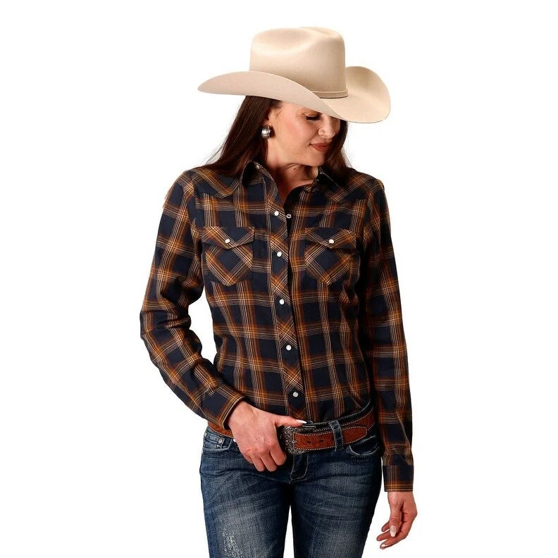 Roper Western Shirt Womens L/S Snap Yokes Blue 01-050-0101-1003 BU