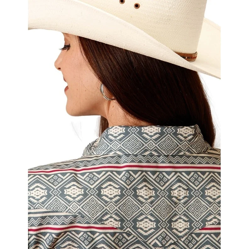 Roper Western Shirt Womens L/S Tribal Snap Gray 03-050-0067-0368 GY