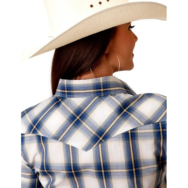 Roper Western Shirt Womens S/S Clear Skies Blue 03-051-0278-2089 BU