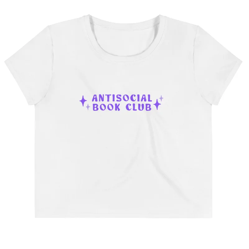 antisocial book club crop tee