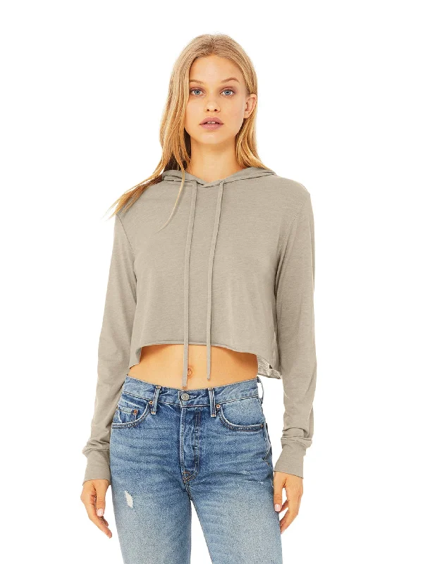 Bella+Canvas Ladie's Cropped Long Sleeve Hoodie T-Shirt