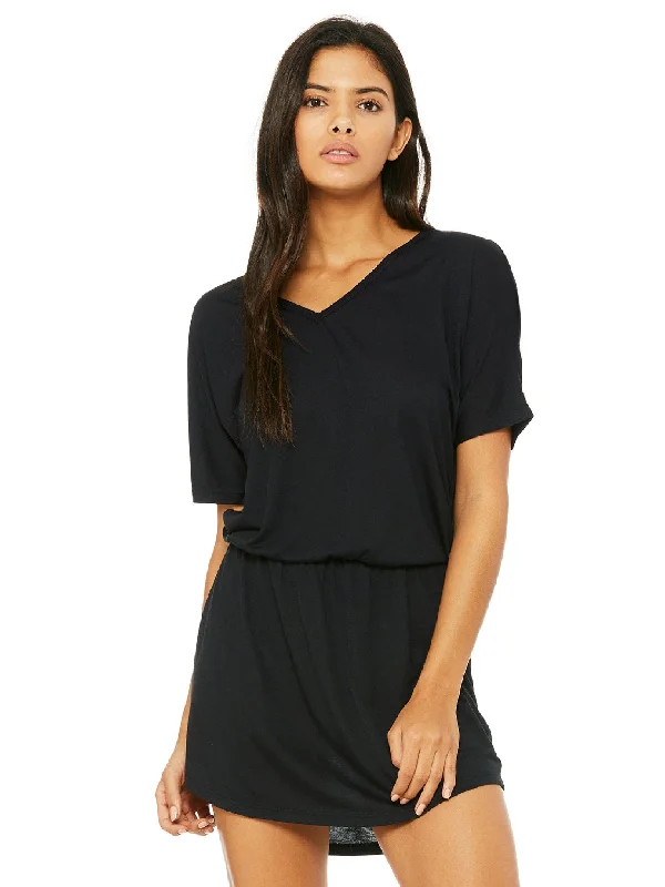 Bella+Canvas Ladies Flowy V-Neck Dress