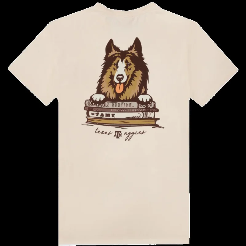 Texas A&M Aggies Studious Reveille Parchment T-Shirt