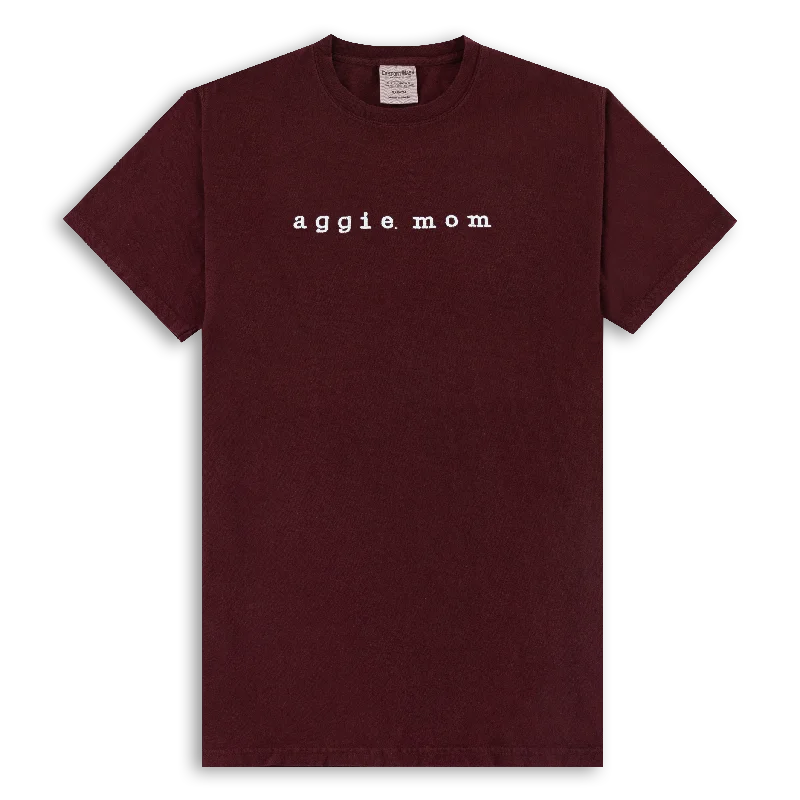 Maroon Aggie Mom Embroidered Shirt