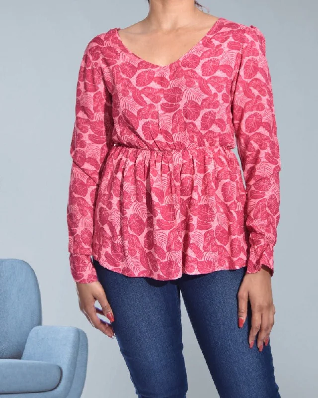 Ladies Long Sleeve Frill Blouse