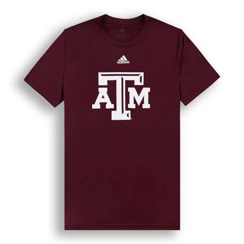 Texas A&M Adidas Block A&M Logo Pregame T-Shirt