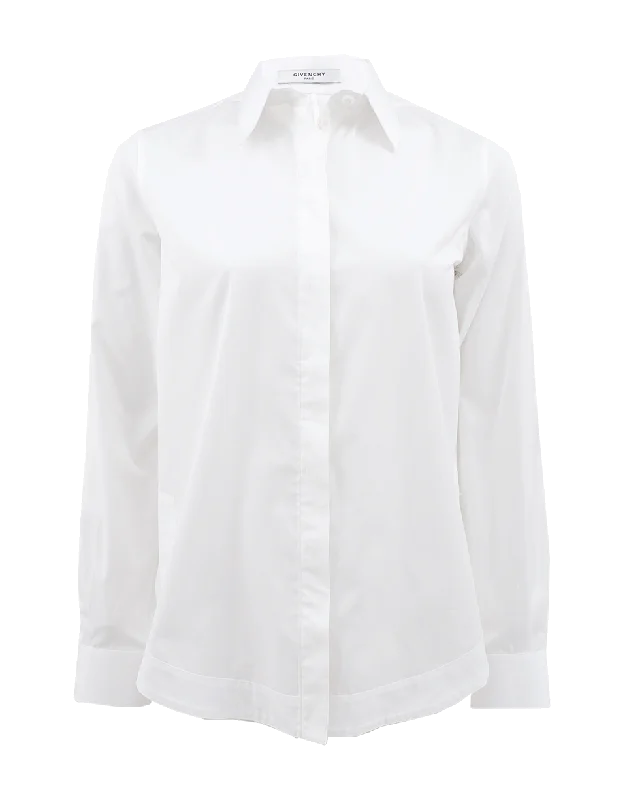 Long Sleeve Cotton Poplin Blouse