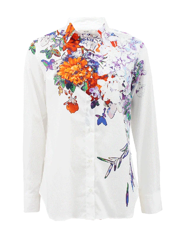 Long Sleeve Floral Print Blouse