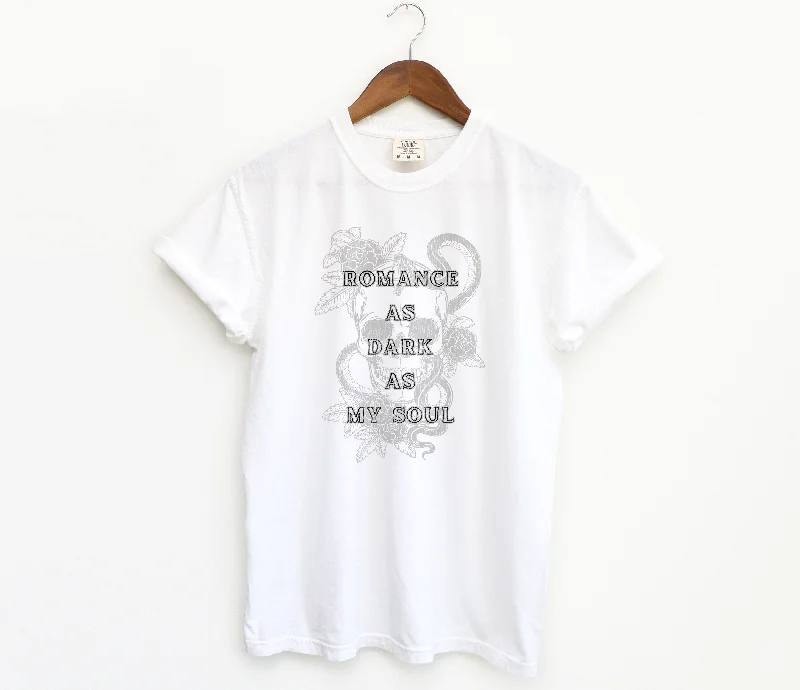 romance as dark as my soul t-shirt in white