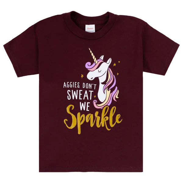 Aggies Youth Unicorn Sparkle T-Shirt