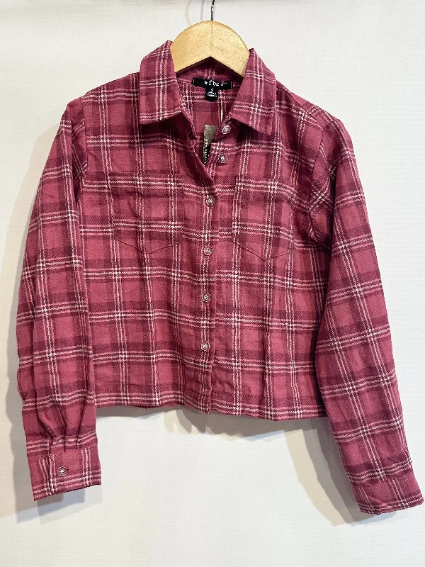 Pink Flannel Long Sleeve Plaid Top