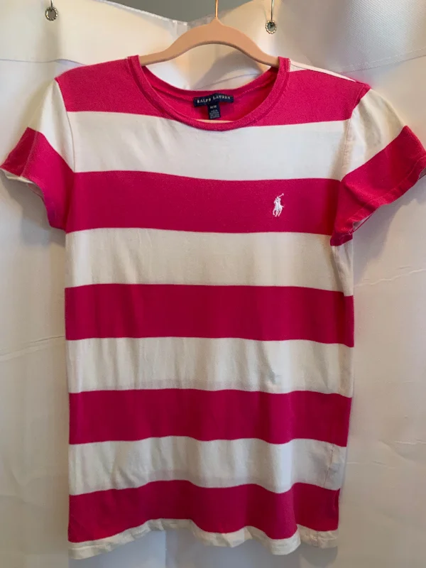 Ralph Lauren Pink Stripe T-Shirt Sz M