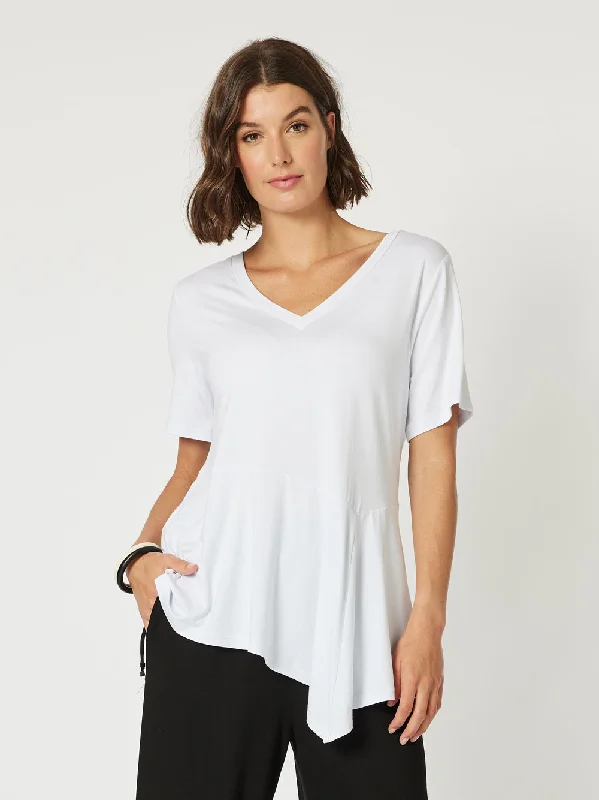 Travellers Angle Hem - T-shirt - White