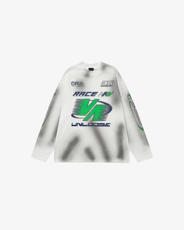 Unloose Dirt Track Racing Graphic Long Sleeve T-Shirt