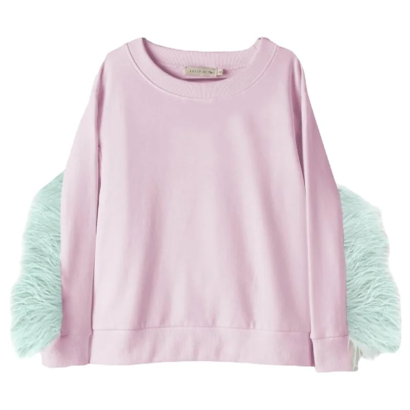 FEATHER TRIM SWEATSHIRT