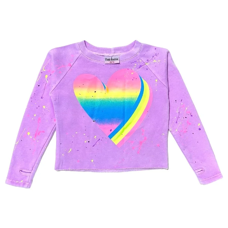 3D NEON HEART PAINT SPLATTER SWEATSHIRT