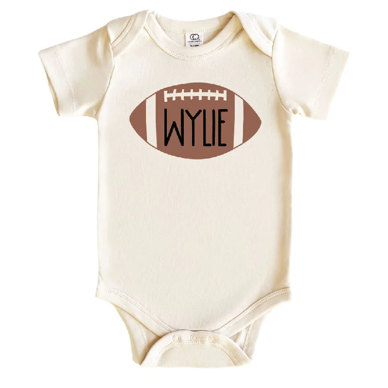 Football Name Personalized Graphic Bodysuit | Natural