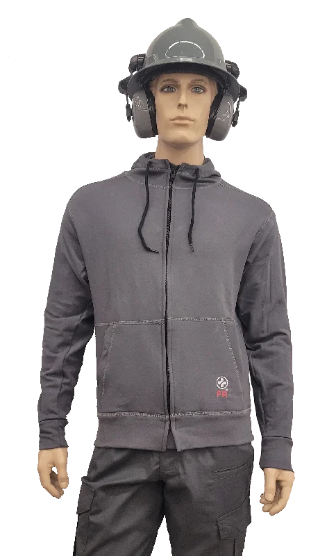 FR GRAVITY COTTON HOODIE ZIP CHARCOAL