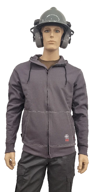 FR GRAVITY MODACRYLIC HOODIE ZIP CHARCOAL