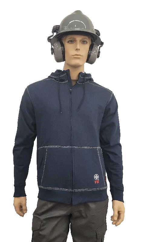 FR GRAVITY MODACRYLIC HOODIE ZIP NAVY