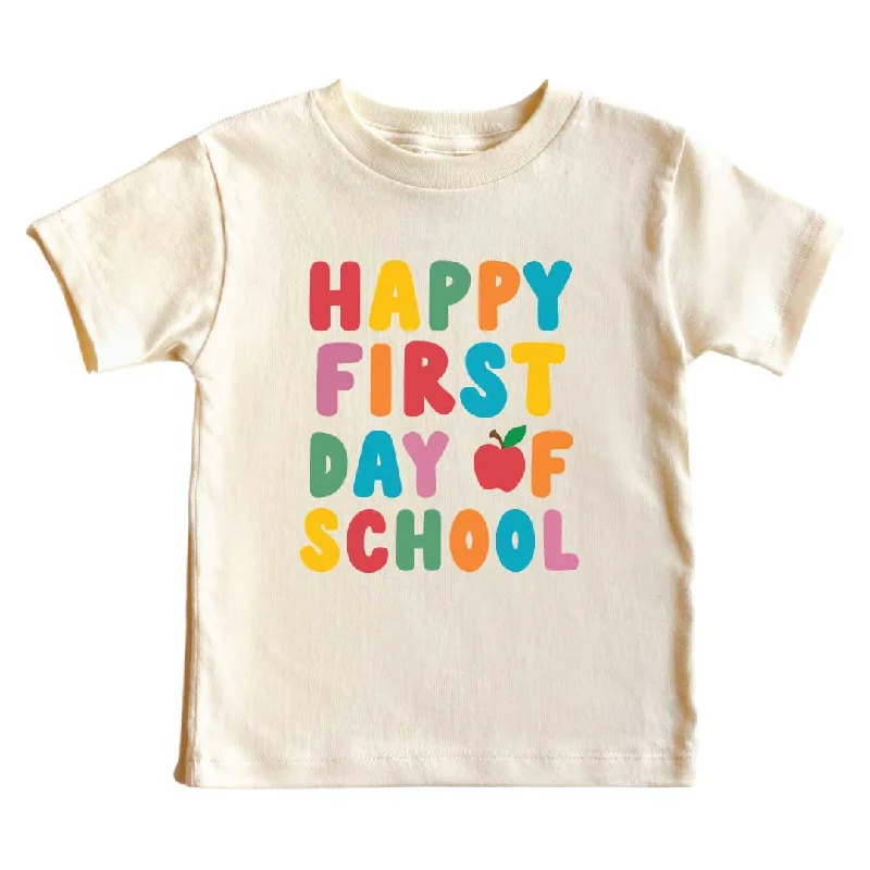 Happy 1st Day of School Kids Graphic Tee | Natural