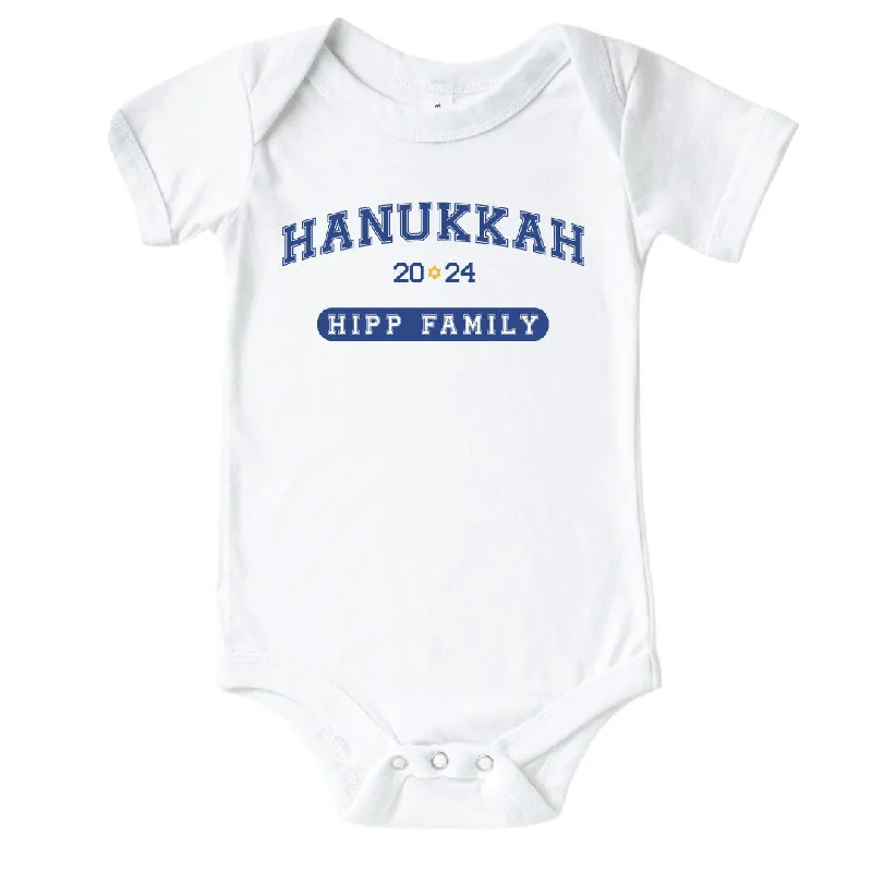 Happy Challahdays Personalized Graphic Bodysuit | White