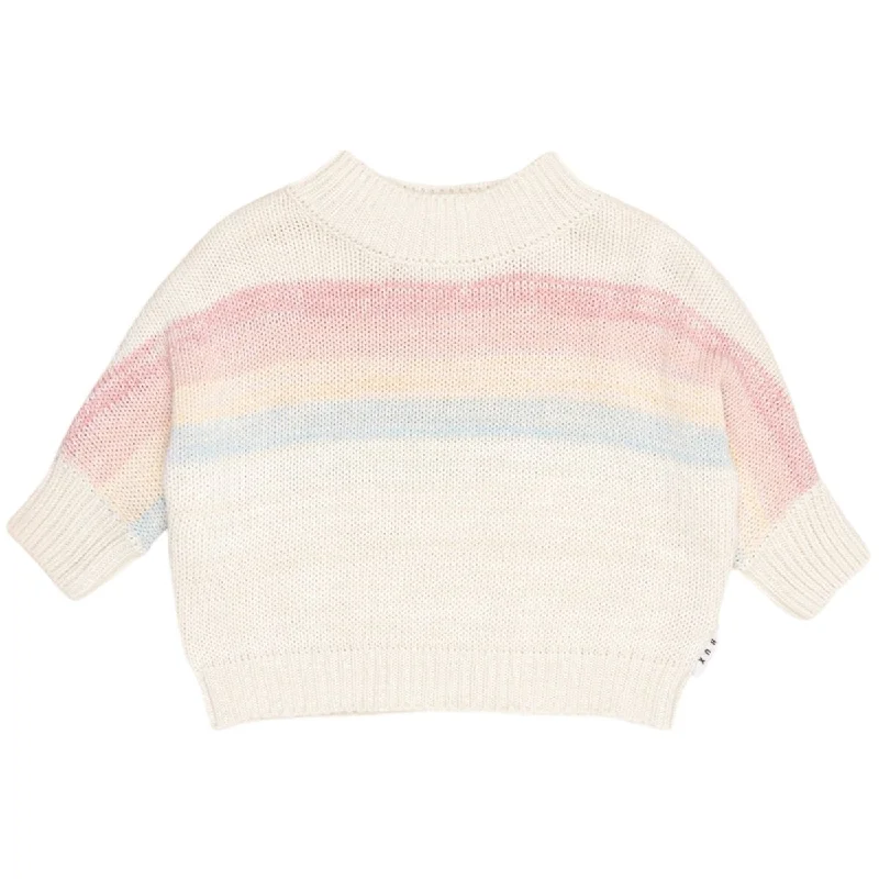 RAINBOW STRIPE KNITTED SWEATSHIRT