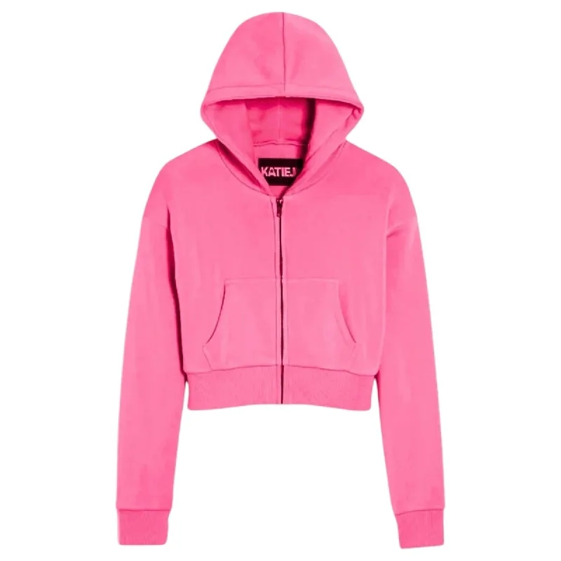 VINTAGE ROSE DYLAN ZIP UP CROP HOODIE