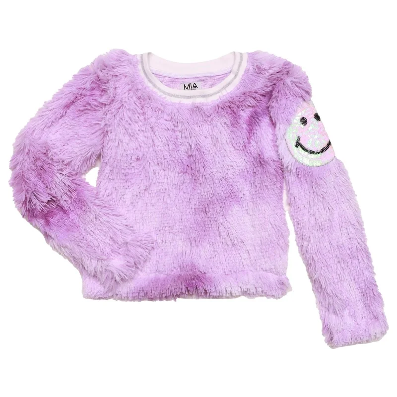 SMILEY FACE SHAG SWEATSHIRT