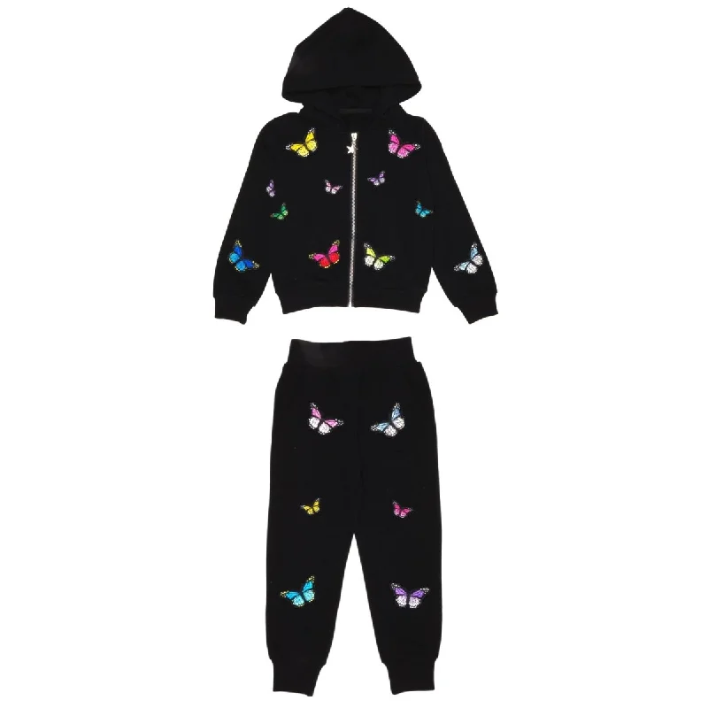 MONARCH BUTTERFLY ZIP UP HOODIE AND SWEATPANTS SET