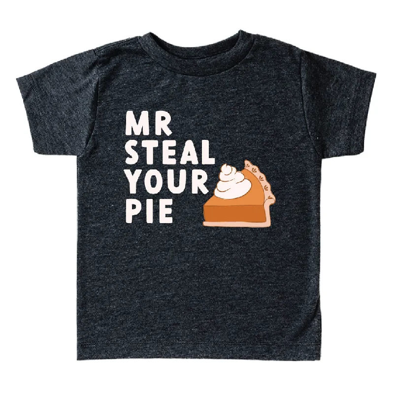 Mr. Steal Your Pie Kids Graphic Tee | Dark Grey Heather