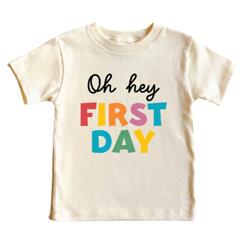 Oh Hey First Day of School Kids Graphic Tee | Natural