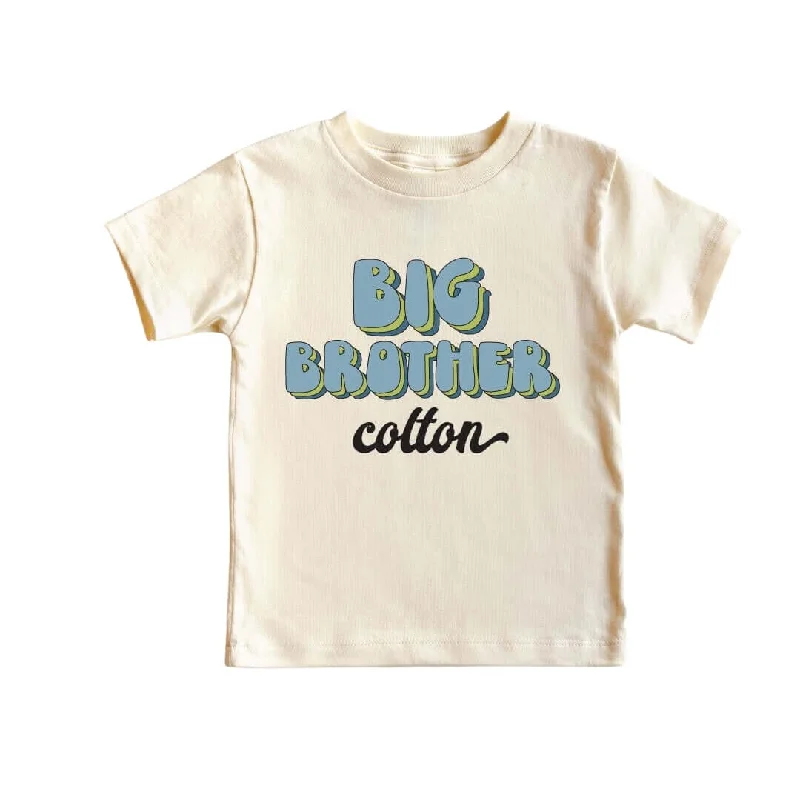 Personalized Big Brother Name Script Tee | Natural