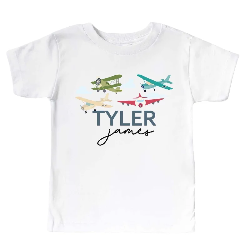 Personalized Fly Away With Me Kids Graphic Tee | White