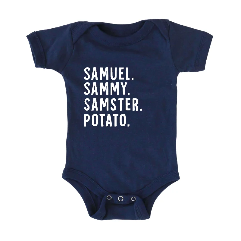 Personalized Nickname Graphic Bodysuit | Navy