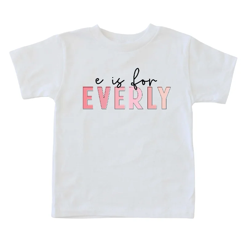 Personalized Pink Color Block Kids Graphic Tee | White