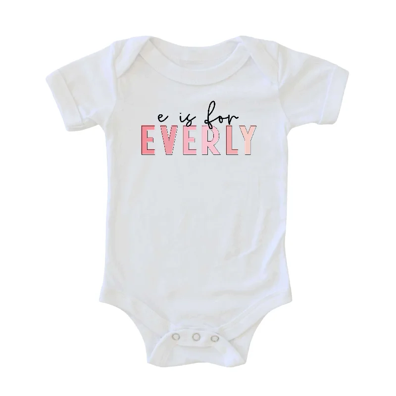 Personalized Pink Name Graphic Bodysuit | White