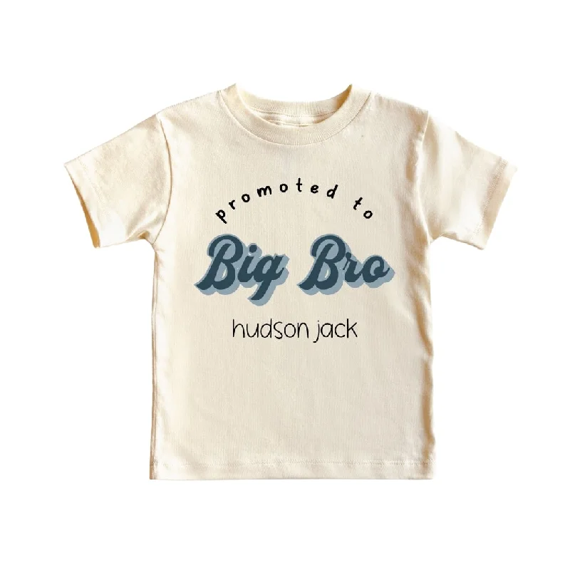 Personalized Promoted To Big Bro Tee | Natural