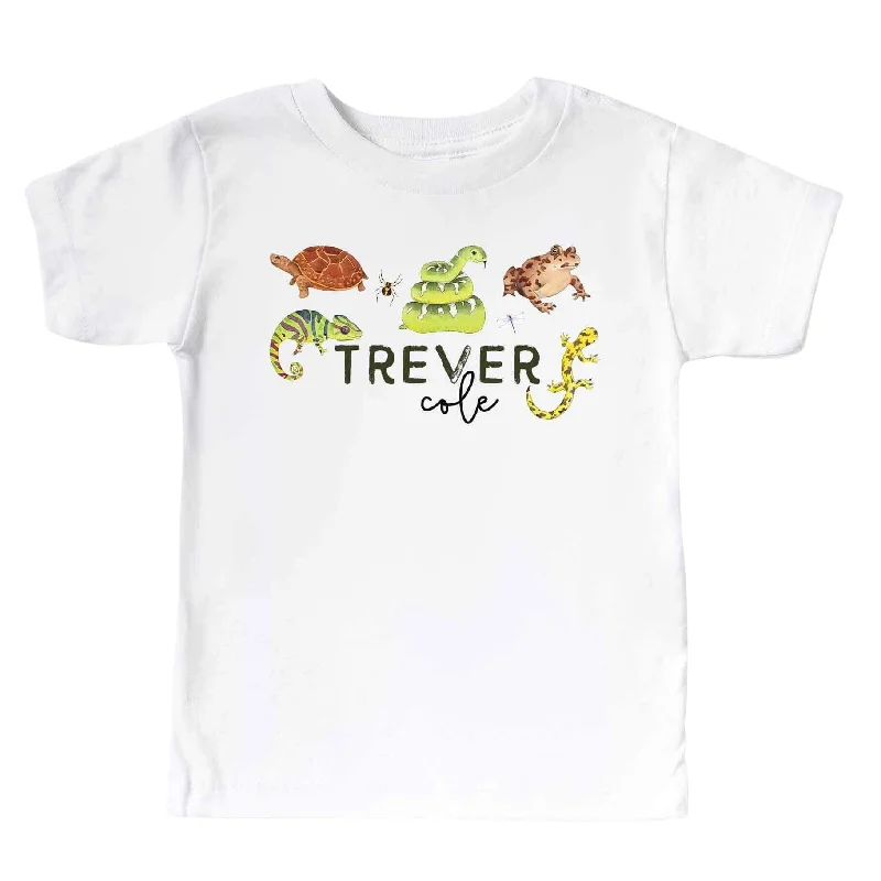 Personalized Reptile Buds Kids Graphic Tee | White