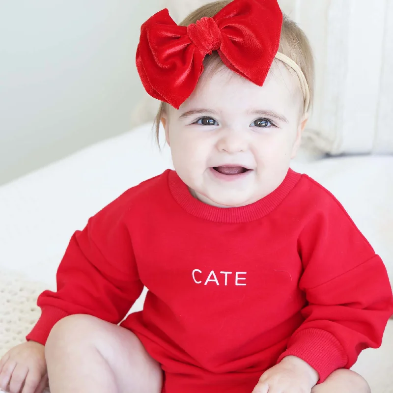 Personalized Sweatshirt Bubble Romper | Merry & Bright