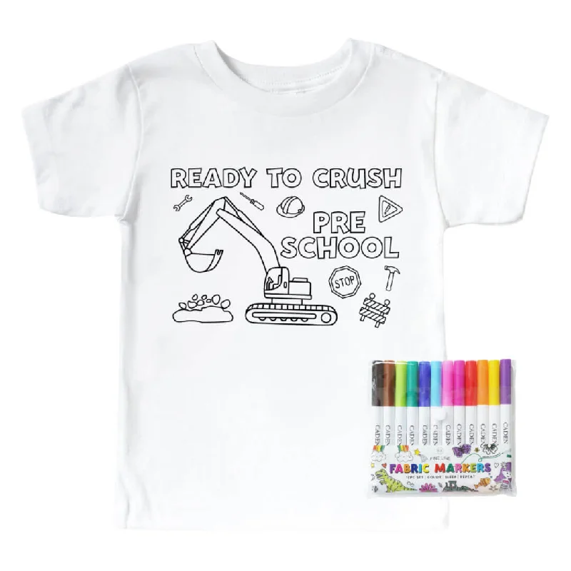 Ready To Crush School Colorable Kids Graphic Tee | White