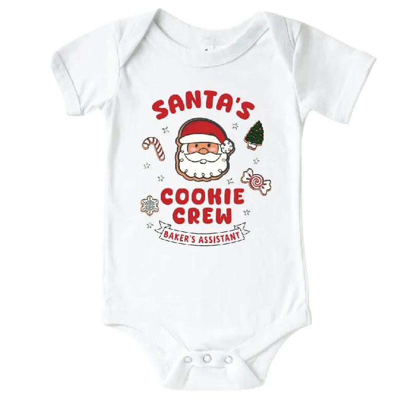 Santa's Cookie Crew Graphic Bodysuit | White