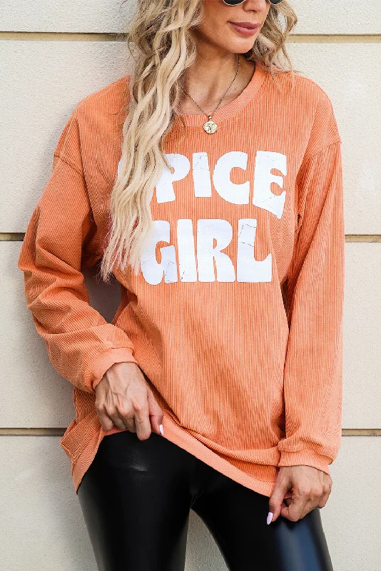 SPICE GIRL Round Neck Dropped Shoulder Sweatshirt