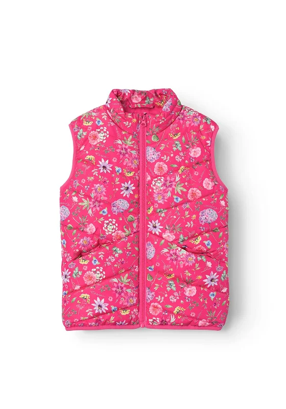 Name It Kid Girl Fun Flowers My Lane Vest, Fandango Pink