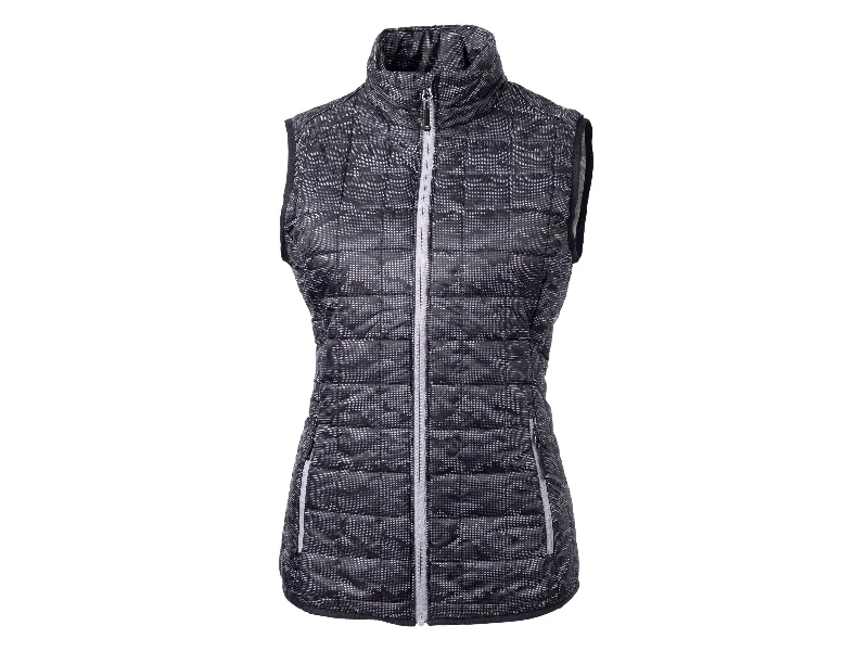 Cutter & Buck Rainier PrimaLoft® Womens Eco Insulated Full Zip Printed Puffer Vest