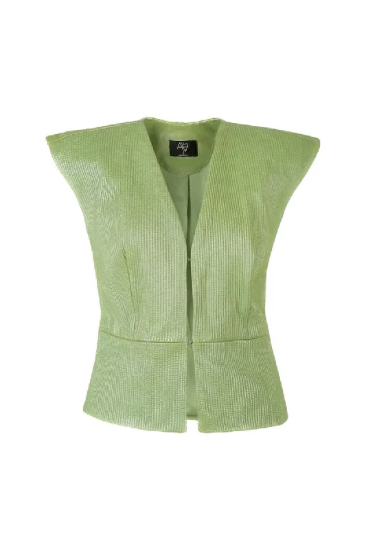 ELECTRIC LIME GREEN AUSBORN LEATHER VEST