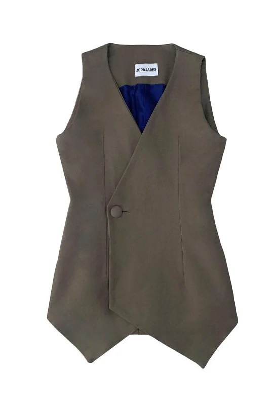 LIGHT BROWN MINIMAL VEST