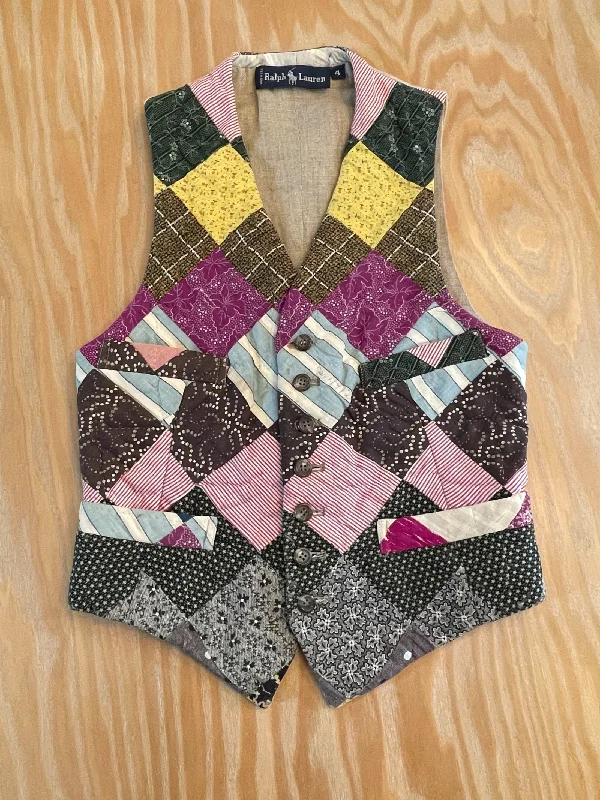 SOLD Ralph Lauren Vintage/Antique Patchwork Vest, OOAK Quilt Vest SZ 4/XS/S